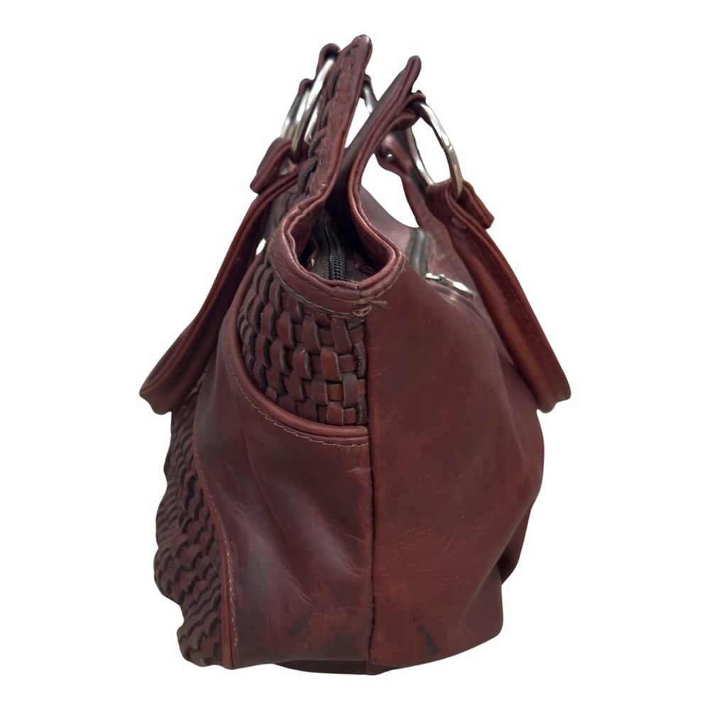 Handmade in Mexico- Red Bark Woven Leather Shoulder Bag - Picture 4 of 14